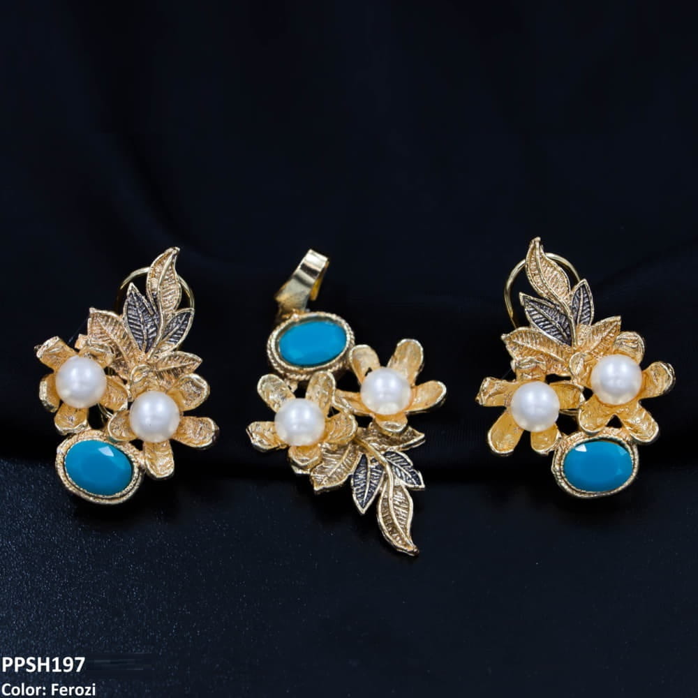 PPSH197 MZM Flower Leaf's Pendant Set - PPSH