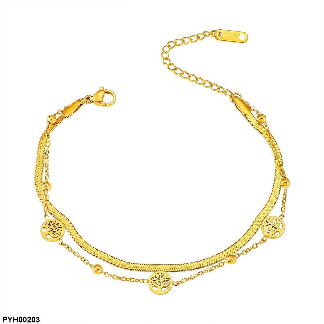 PYH00203 DGF Stainless Steel Ancestral Tree Anklet Single - PYH