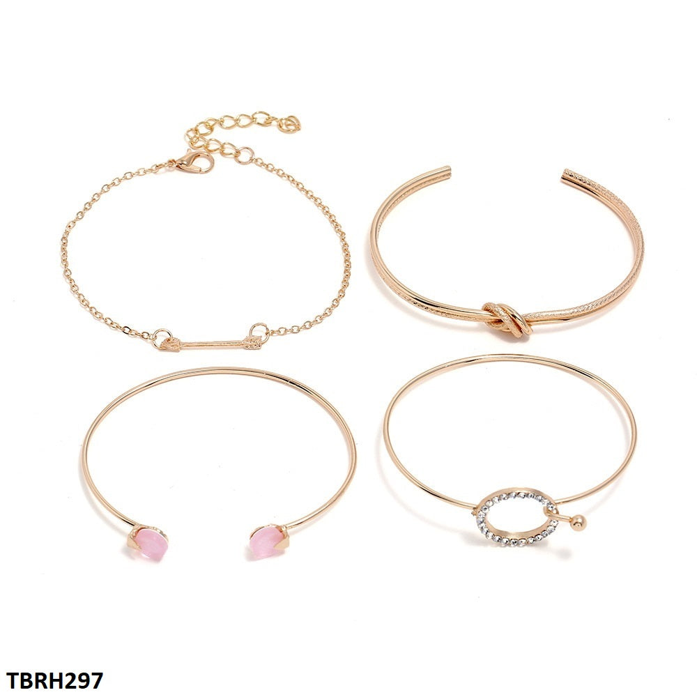 TBRH297 LQP Layer Knot D-link 4 Hand Cuff & Bracelet - CBRH