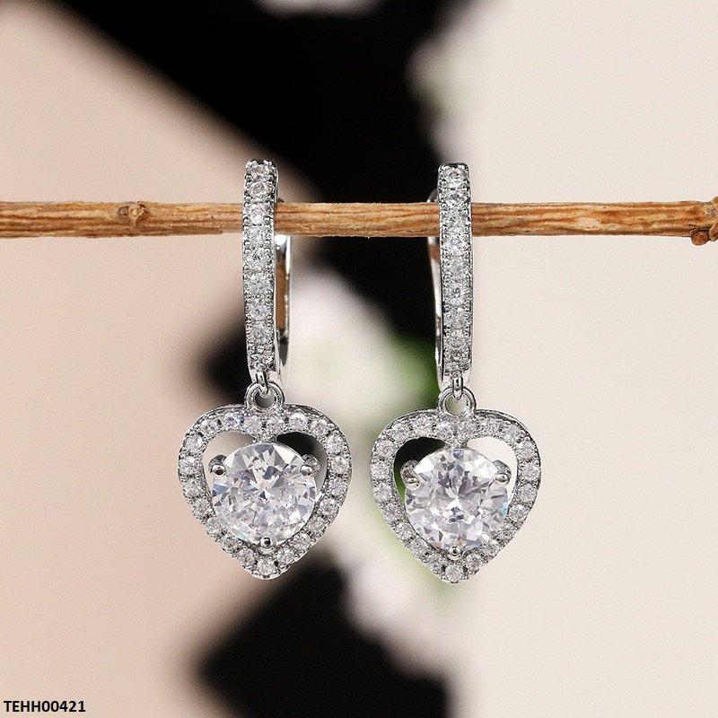 TEHH00421 CSH  Heart Drop Round Hoops Pair - TEHH