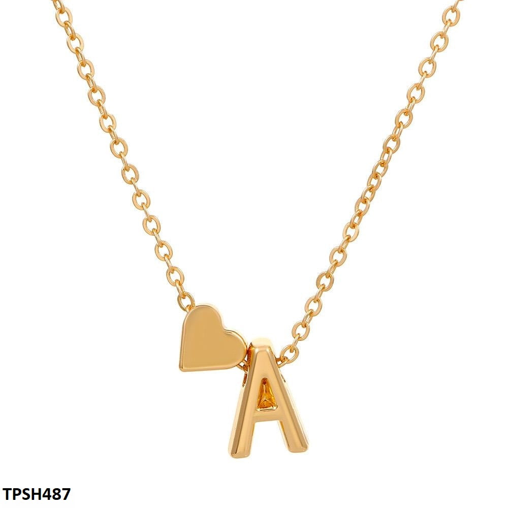 TPSH487 QWN Alphabet Heart Pendent - CPSH
