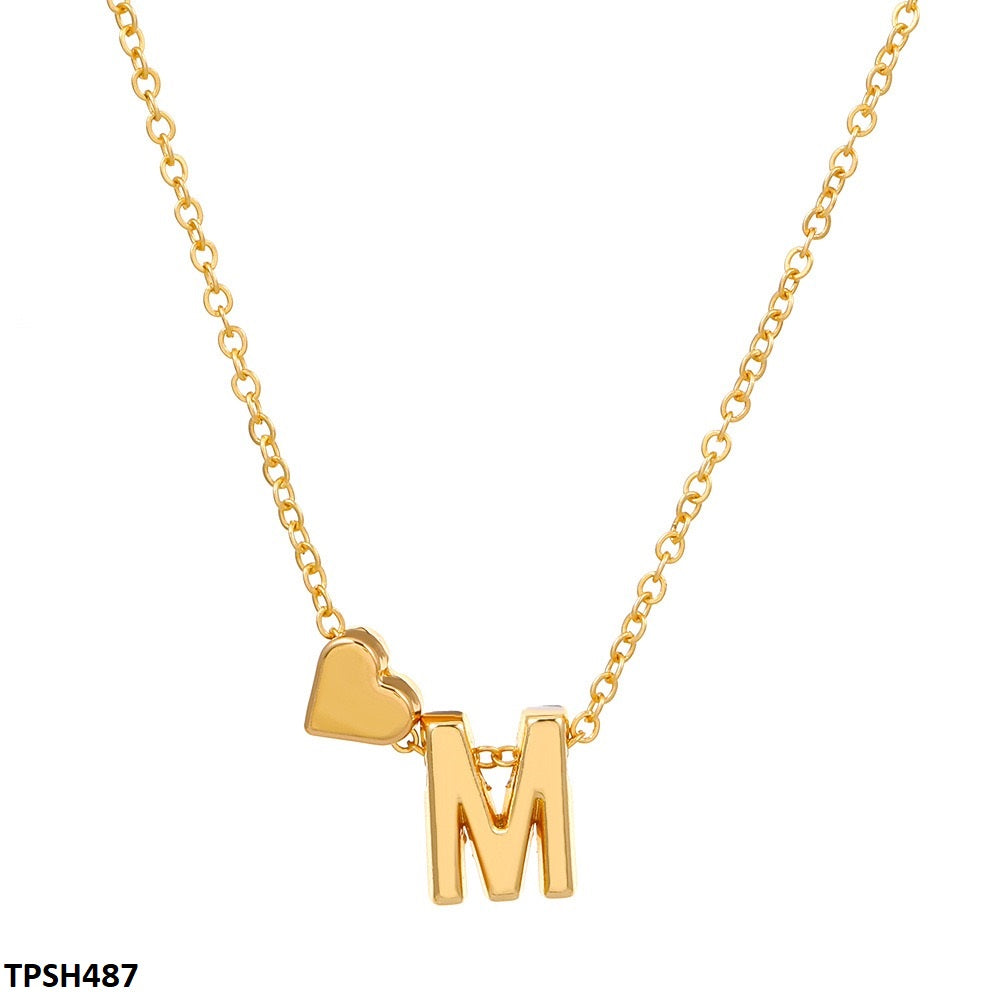 TPSH487 QWN Alphabet Heart Pendent - CPSH
