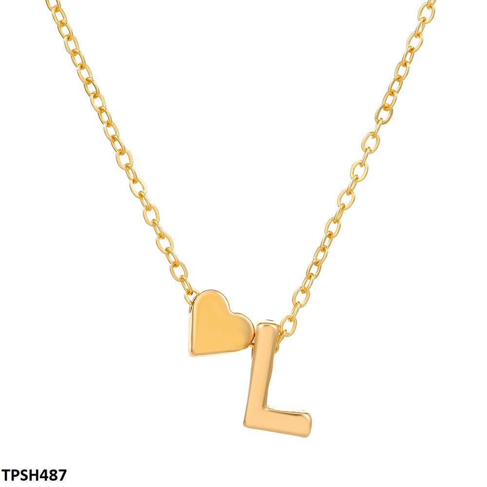 TPSH487 QWN Alphabet Heart Pendent - CPSH