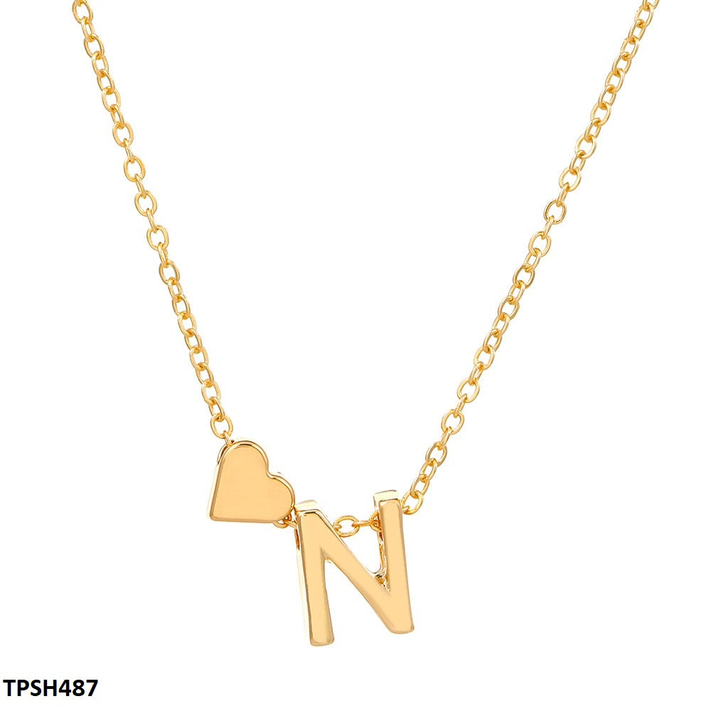 TPSH487 QWN Alphabet Heart Pendent - CPSH