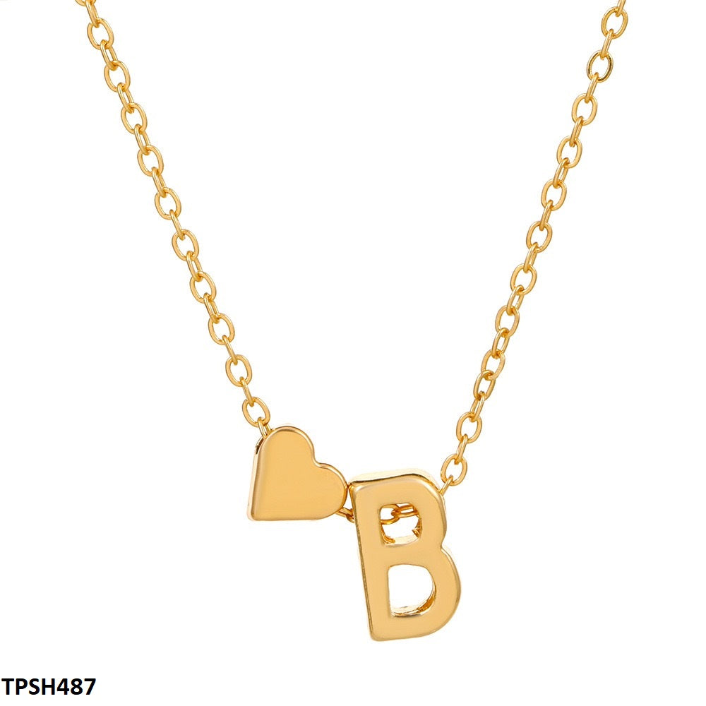 TPSH487 QWN Alphabet Heart Pendent - CPSH