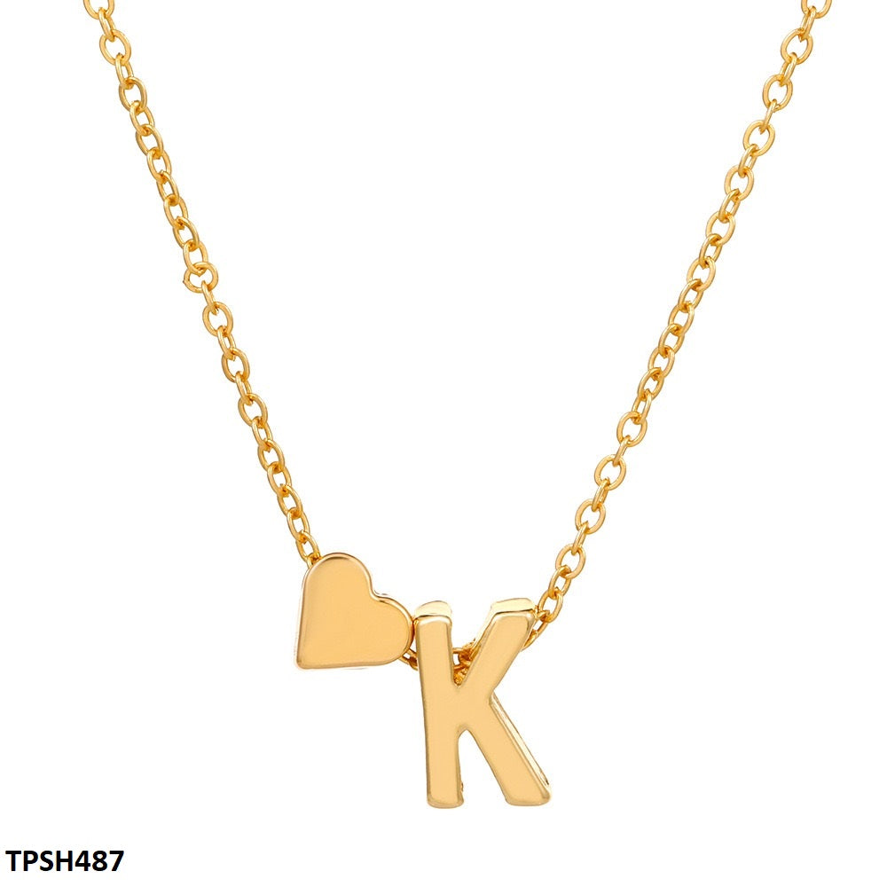TPSH487 QWN Alphabet Heart Pendent - CPSH