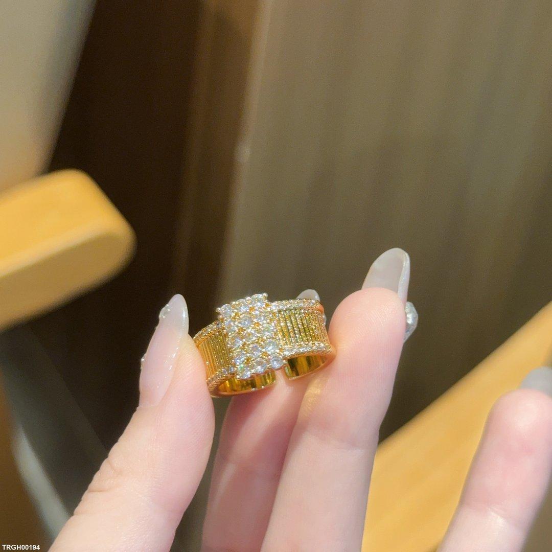TRGH00194 CJD Pave & Ribbed Ring Adjustable - TRGH