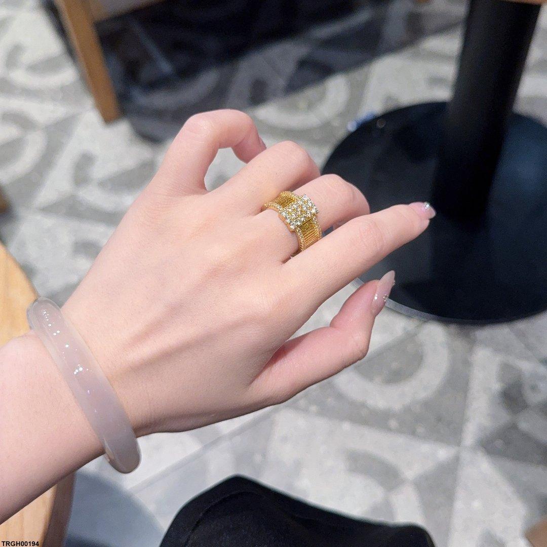 TRGH00194 CJD Pave & Ribbed Ring Adjustable - TRGH