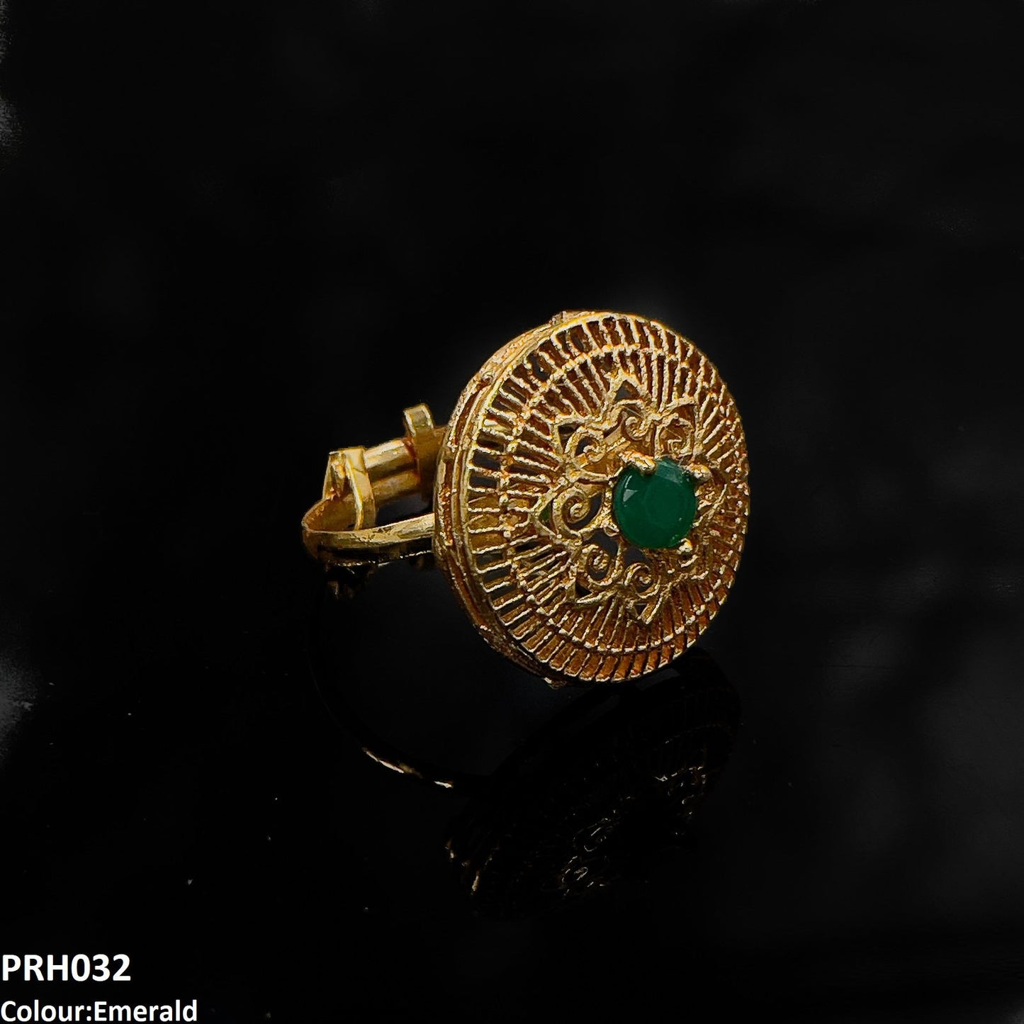 PRH032 MZM Round Flower Ring - PRH
