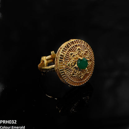 PRH032 MZM Round Flower Ring - PRH