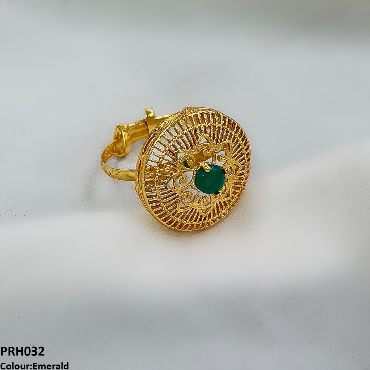 PRH032 MZM Round Flower Ring - PRH