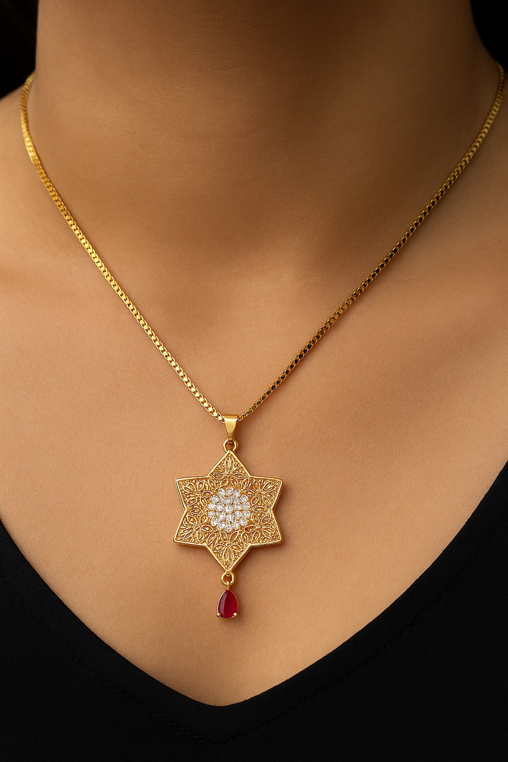 Zircon Pendant-225 (Maroon)