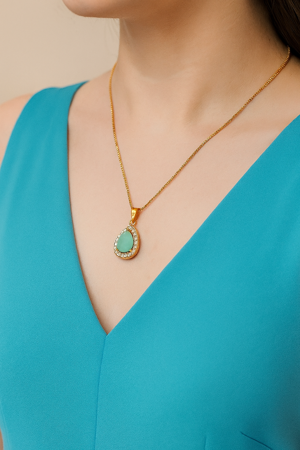 Zircon Pendant-210 (Mint Green)