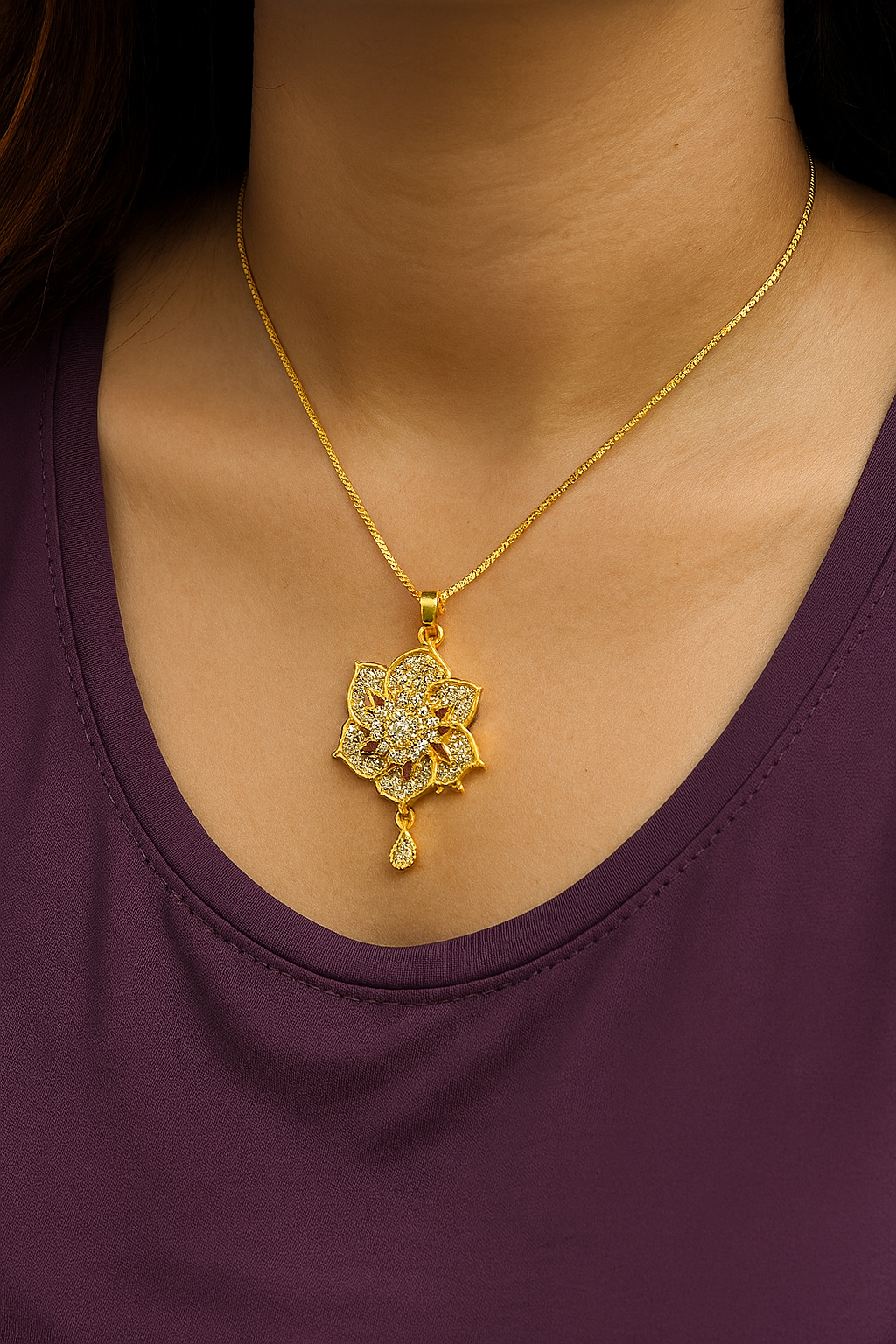 Zircon Pendant-255 (Golden)