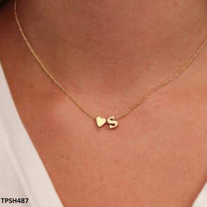 TPSH487 QWN Alphabet Heart Pendent - CPSH